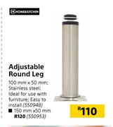 Home & Kitchen Adjustable Round Leg 100mm x 50mm