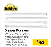 Builders Drawer Runners 500mm x35mm x 10mm