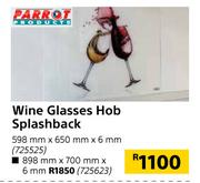 Parrot Products Wine Glasses Hob Splashback 898mm x 700mm x 6mm