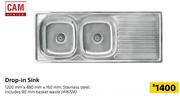 Cam Drop-In Sink 1200mm x 480mm x 160mm