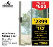 Swartland Aluminium Sliding Door-1.8m x 2.1m
