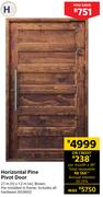 Horizontal Pine Pivot Door 2.1 m (h) x 1.2 m (w)