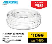 Aberdare Flat Twin Earth White Wire Roll-2.5mm x 100m