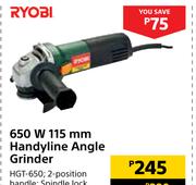 Ryobi 650W 115mm Handyline Angle Grinder 