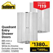 Builders Quadrant Entry Shower Doors-885mm x 885mm Each