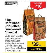Living Out Hardwood Briquettes/Lumpwood Charcoal-4Kg Each