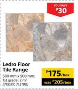 Ledro Floor Tile Range-500mm x 500mm Per Box