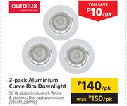 Eurolux 3-Pack Aluminium Curve Rim Downlight-Per Pack