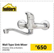 Builders Wall Type Sink Mixer Chrome