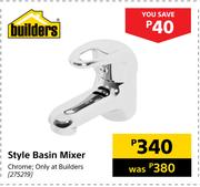 Builders Style Basin Mixer Chrome