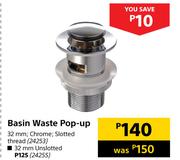 Basin Waste Pop-Up 32mm Slotted