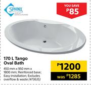 Sphinx 170ltr Tango Oval Bath-450mm X 950mm X 1800mm