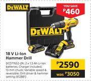 DeWalt 18V Li-Ion Hammer Drill DCD77652-ZA