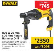 DeWalt 800W 26mm SDS Plus Rotary Hammer Drill D25133K