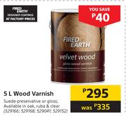 Fired Earth Wood Varnish-5Ltr