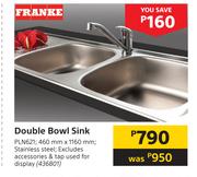 Franke Double Bowl Sink 460mm x 1160mm PLN621 