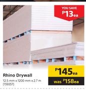 Rhino Drywall-12.5mm X 1200mm X 2.7m Each