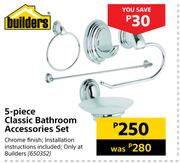 Builders 5 Piece Classic Bathroom Accessories Set
