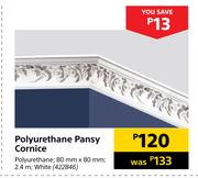 Polyurethane Pansy Cornice (White)