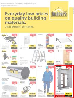 Builders Botswana : Everyday Low Prices On Quality Building Material (20 October - 28 December 2020), page 1