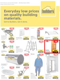 Builders Botswana : Everyday Low Prices On Quality Building Material (20 October - 28 December 2020), page 1