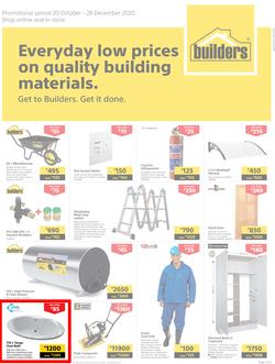Builders Botswana : Everyday Low Prices On Quality Building Material (20 October - 28 December 2020), page 1