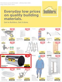 Builders Botswana : Everyday Low Prices On Quality Building Material (20 October - 28 December 2020), page 1