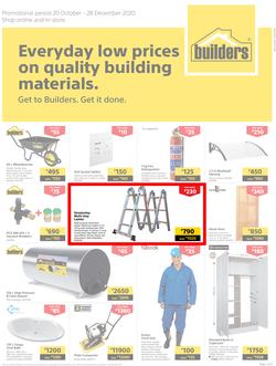 Builders Botswana : Everyday Low Prices On Quality Building Material (20 October - 28 December 2020), page 1