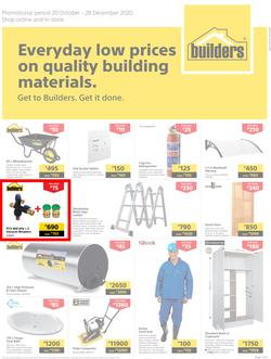 Builders Botswana : Everyday Low Prices On Quality Building Material (20 October - 28 December 2020), page 1
