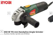 Ryobi 650W 115mm Handyline Angle Grinder-Each