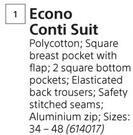 Beck Econo Conti Suit Royal