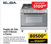 Elba Fogao de Gas com 5 Bocas e Forno