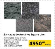 Bancadas de Armarios Square Line-600mm x 32mm cada