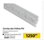 Cornija das Folhas PU 2.4m-116mm x 52mm 