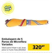 Clean Day Embalagem de 5 Panos de Microfibra Variados