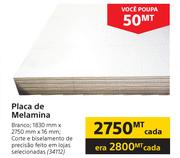 Placa Melamina (Branco) 1830 x 2750 x 16mm-cada