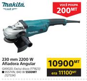 Makita 230mm 840W Afiadora Angular 9557HN