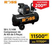 Ross 50L 1.1KW Compressor de Ar Kit de 5 Pecas