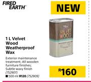 Fired Earth 1L Velvet Wood Weatherproof Wax
