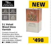 Fired Earth 1L Velvet Wood Gloss Varnish