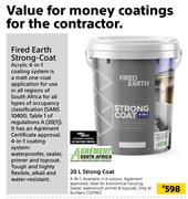 Fired Earth 20Ltr Strong Coat