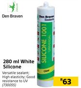 Den Braven White Silicone-280ml