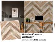 Wooden Chevron Wallpaper 530mm x 10m