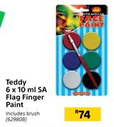 Teddy 6 x 10ml SA Flag Finger Paint