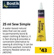 Bostik 25ml Sew Simple