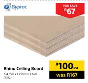 Gyproc Rhino Ceiling Board 6.4mmX1.2mmX3.6m-Each