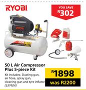 Ryobi Air Compressor 50L Plus Kit 5 Piece