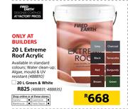 Fired Earth Green & White Extreme Roof Acrylic-20Ltr