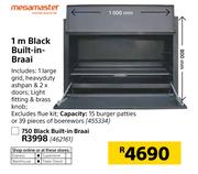 Megamaster 1m Black Built-In-Braai