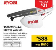 Ryobi 3000 W Electronic Blower Vacuum